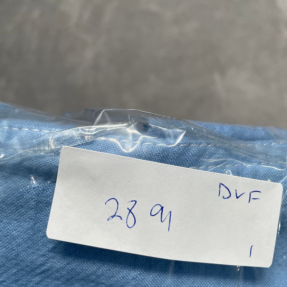 Diane Von Furstenberg Dress Womens 10 Blue Linen Blend Classic Coastal Preppy - Picture 7 of 7